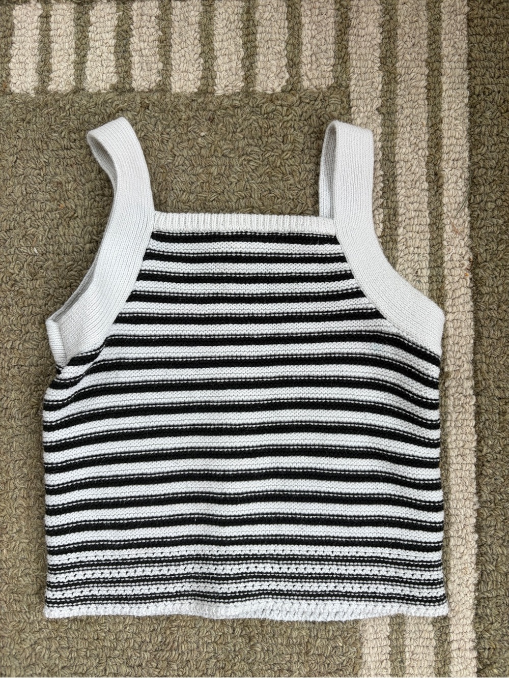 Cat & Jack Black and White Striped Knit Tank
